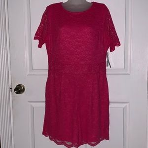 New York & Company Other - $12 NY&C Lace Hot Pink Romper New York & Company Other - $12 NY&C Lace Hot Pink Romper